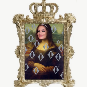 Mona Stacy, 2025, Framed Canvas Limited Edition Commemorating Art Royalty Moon Landing Book Launch